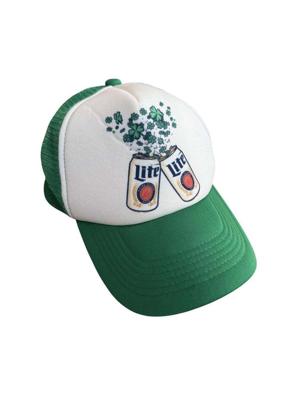 Miller Lite Irish Shamrocks Trucker Hat